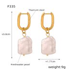 color: F335-Irregular Freshwater Pearl Earrings