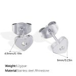 color: EH876WEG White Rhinestone Silver Earrings
