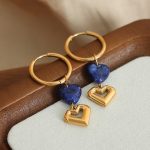 French Style New Simple and Light Luxury Advanced Stainless Steel Gold Plated Love Pendant Earrings Design Ornament Women