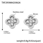 color: TXF295-Steel Color 5A Zircon Earrings