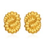 color: Stamped Petal Earrings Gold MS-400