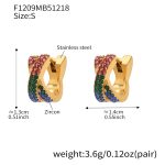 color: F1209-Colorful Zircon Earrings -Small
