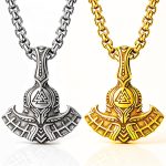 New Accessories Nordic Viking Aoding Omahawk Stainless Steel Pendant Triangle Rune Necklace for Men