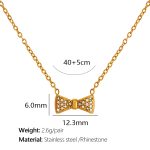 color: XL266 White Rhinestone Gold Necklace
