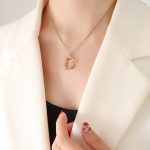 color: P636-Rose Red Necklace -40+5cm