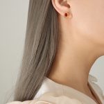 color: F171-Gold Red Zircon Stud Earrings