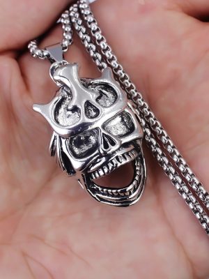 Shangxin Viking Series Retro Band Mask Modeling Stainless Steel Necklace and Pendant Ornament