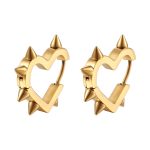 color: Heart Pointed Cone Ear Cuff Gold MS-086