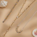 Flash Color Matching Love Inlaid Zirconium Bracelet Necklace 5A Zircon Long Tassel Y Word Water Drop Clavicle Chain