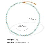 color: XL181 Light Blue Cat's Eye Stone Gold Necklace