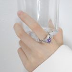 color: A464-Purple Zircon Steel Color Ring / size: US 7