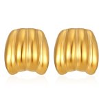 color: Pumpkin Stud Earrings Gold MS-374