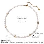 color: XL446WEG White Stone Freshwater Pearl Necklace