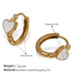 color: EH1146WEG White Enamel Small Hoop Earrings