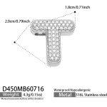 color: D450-Letter T Steel Color Pendant