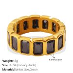 color: JZ172BKG6 Black Zircon Square Ring