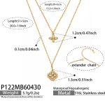color: P122-Gold Necklace 39+5cm