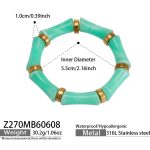 color: Z270-Gold Light Green Resin Bangle