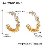 color: F677-Two-tone Gold Earrings
