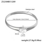 color: Z525-Steel Color White Zircon Bangle