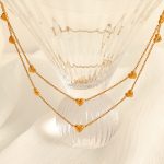 Korean Style Sweet Personalized All-Match Peach Heart Necklace, Bracelet Set Female Jewelry