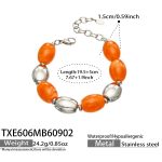 color: TXE606-Champagne Color Resin Steel Color Bracelet -19.5+5cm