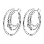 color: 3-in-1 Beaded Earrings Steel Color