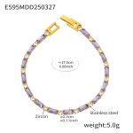 color: E595-Purple Zircon Bracelet 17.5cm