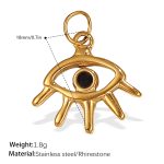 color: PJ322BKG Black Rhinestone Gold Pendant