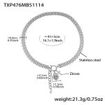 color: TXP476-Steel Color Necklace 41+5cm