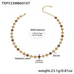 color: TXP533-Champagne Color Zircon Necklace 35.5+7cm
