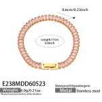 color: E238-Pink Zircon Bracelet -17cm