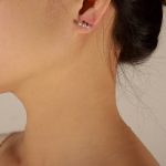 color: F506-Steel Color Three Beads Earrings