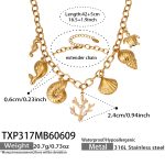 color: TXP317-Gold Necklace 42+5cm