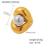 color: A039-Two-tone Steel Ring / size: US 6