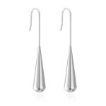 color: MS-046 Large Drop Hook Earrings Steel Color MS-046