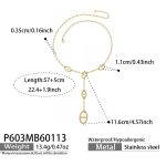 color: P603-Gold Necklace 57+5cm