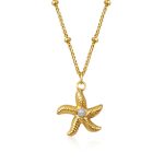 color: Gold C-017 Starfish Necklace