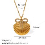 color: XL372WERG White Rhinestone Gold Necklace