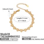 color: TXE568-B Gold Heart Bracelet 17+5cm