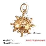 color: PJ271G Double-sided Hollow Gold Pendant