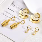Stainless steel earrings, gold-colored, exaggerated autumn/winter earrings, He Fang design, women's tassel round earrings