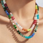 Summer Ornament Natural Stone Freshwater Pearl Stainless Steel Plated 18K Gold Light Luxury Women's Necklace