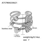 color: A757-Steel Color Bee Ring / size: US 7