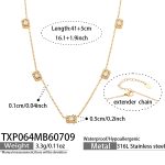 color: TXP064-Cube Zircon Gold Necklace -41+5cm