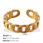 color: JZ123G7 Open Adjustable 7# Gold Ring