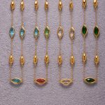 Multi-Cut Transparent Glass Clavicle Necklace Temperament Entry Lux Stainless Steel Color Retaining Jewelry Accessories for Women