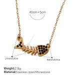color: XL548BKG Black Rhinestone Necklace
