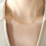 color: P1409-Gold Necklace -39+5cm