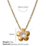 color: XL386WEG Clear Crystal Gold Necklace